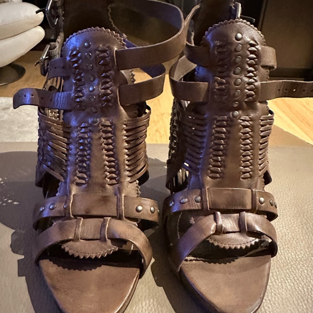 All Saints Brown Strappy Women's Sandals